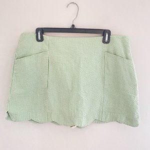 Lilly Pulitzer Seersucker Scallop Mini Skirt in Green